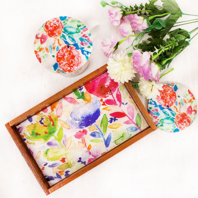 Summer Garden Small Rectangle Serving Tray