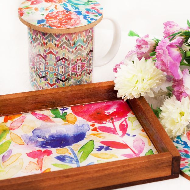 Summer Garden Small Rectangle Serving Tray