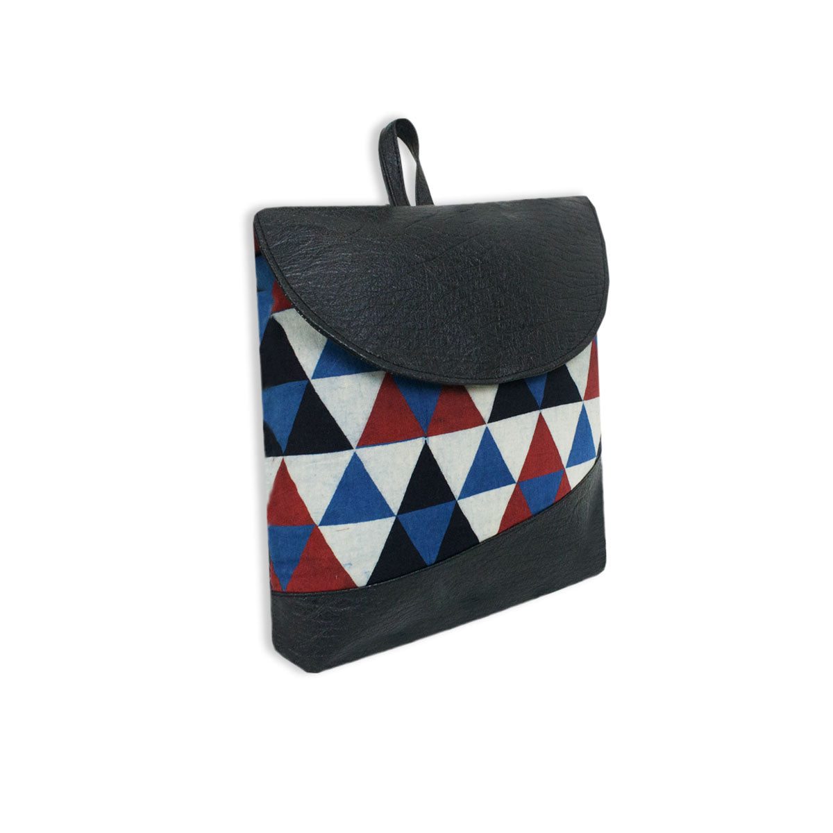 Triangles Block-printed Backpack