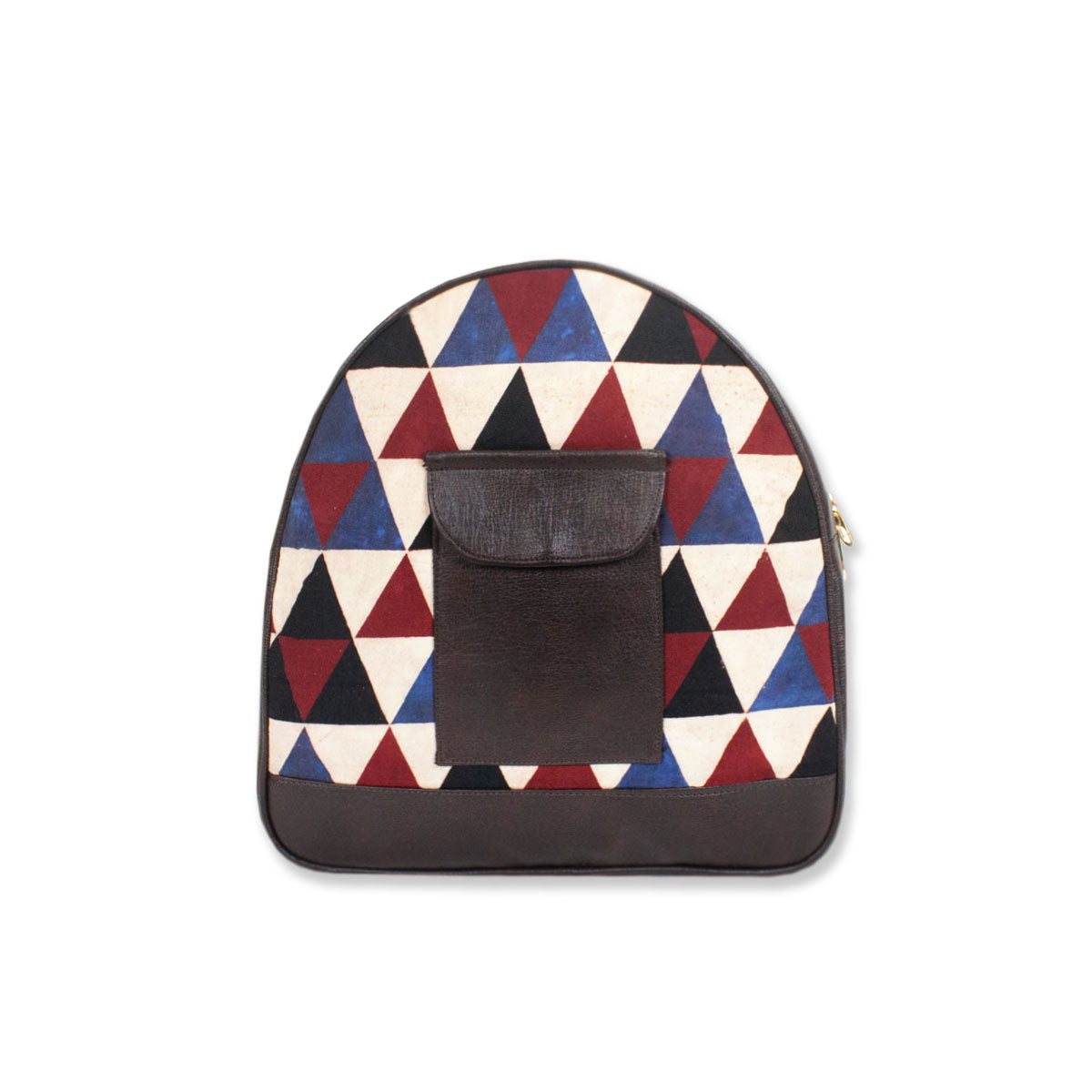 Triangle Maze Block-printed Backpack