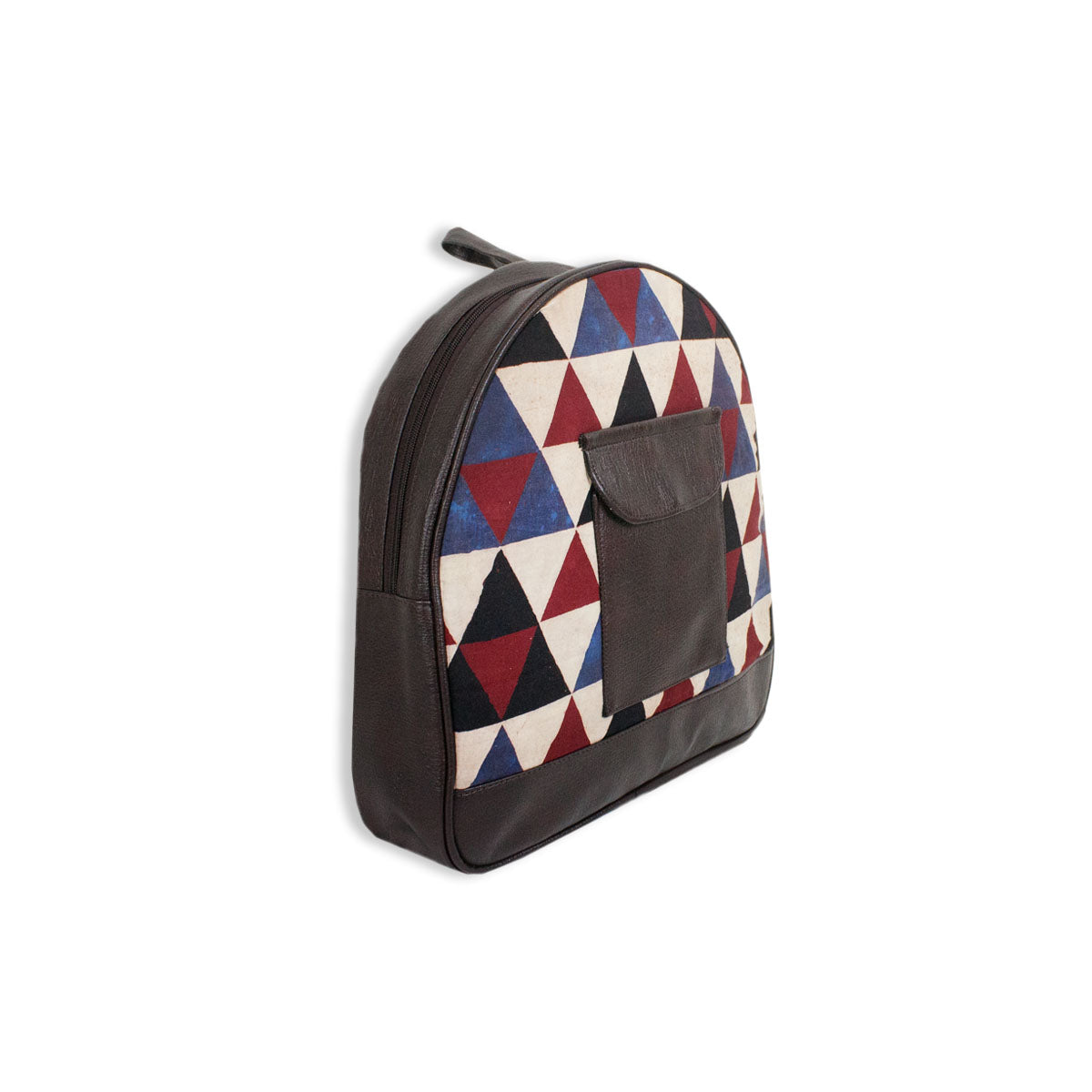 Triangle Maze Block-printed Backpack