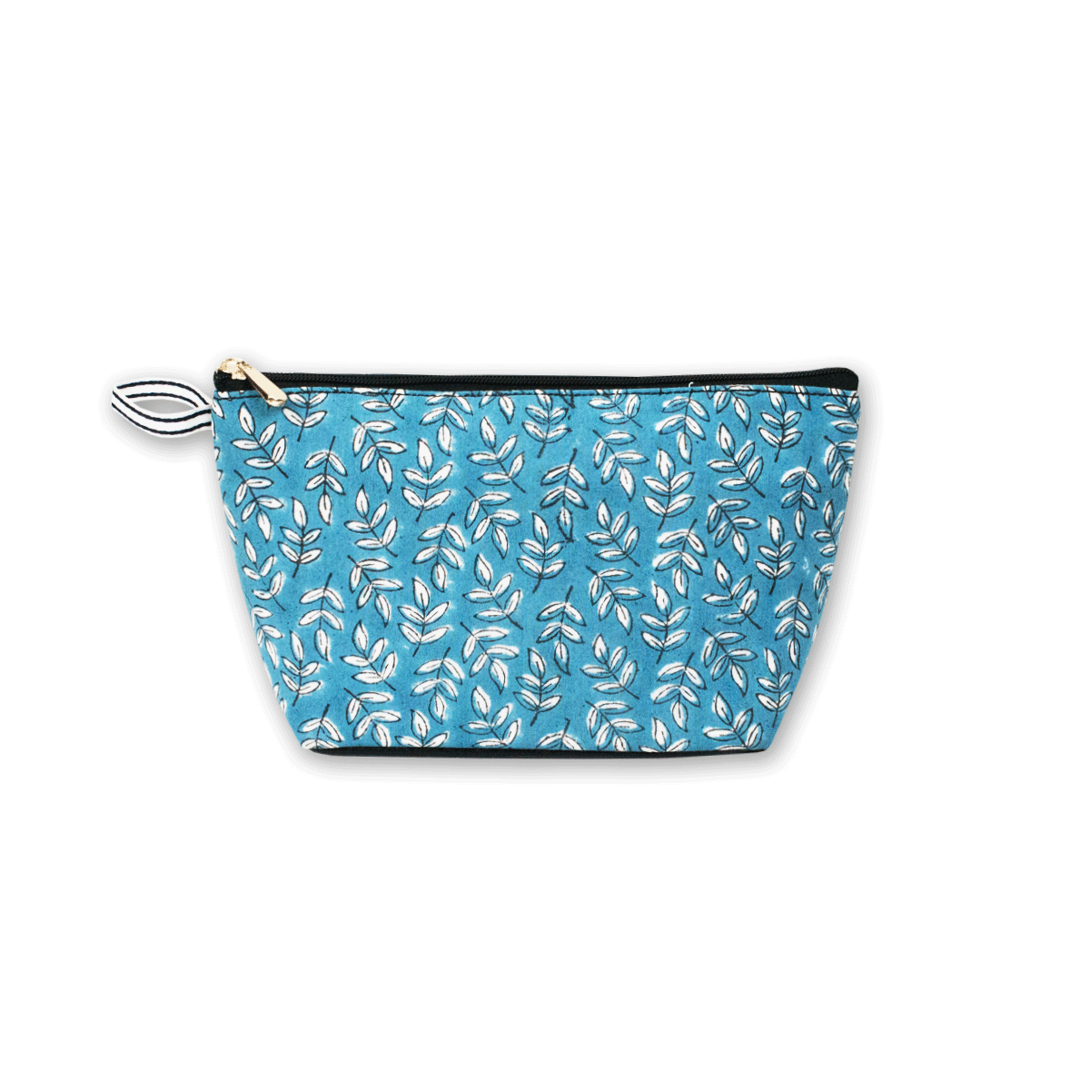 Blue Garden Block Printed Pouch