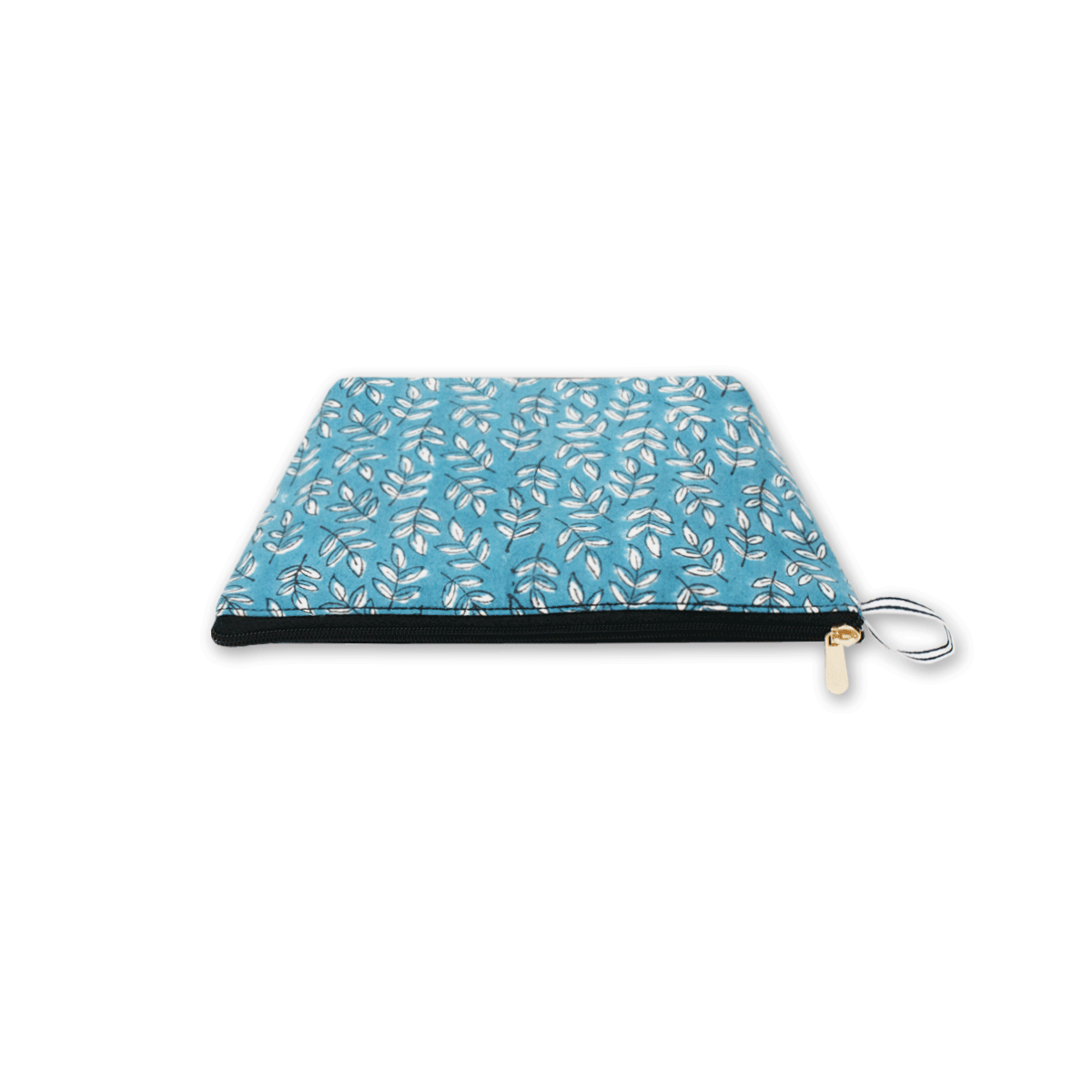 Blue Garden Block Printed Pouch