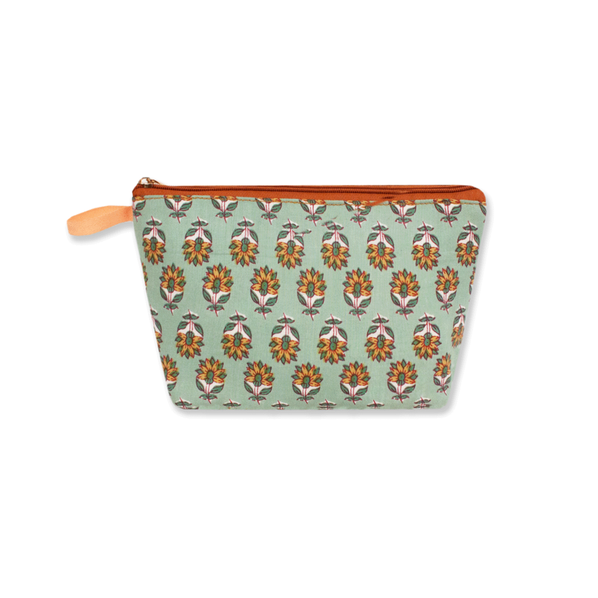 Yellow Buta Block Printed Pouch