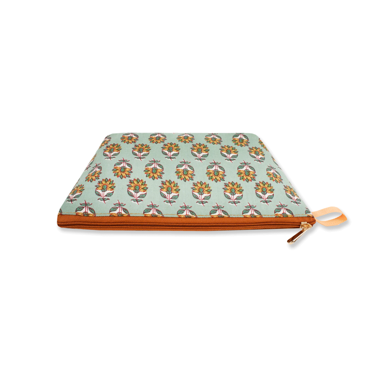 Yellow Buta Block Printed Pouch