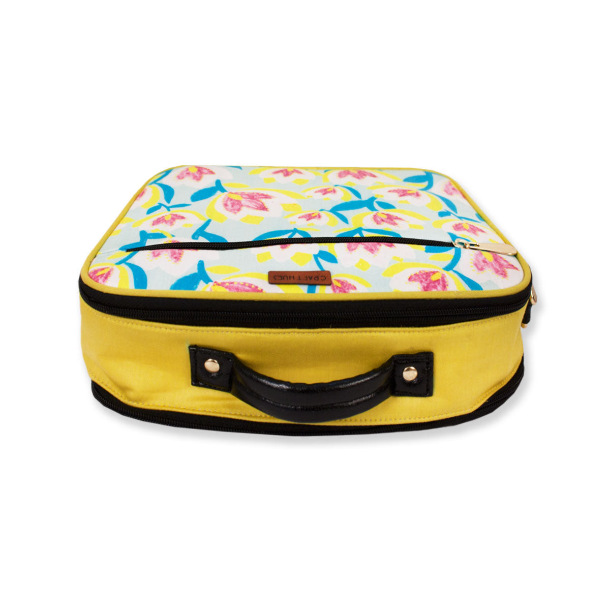 Yellow Flowers Double Side Print Box Sling Bag