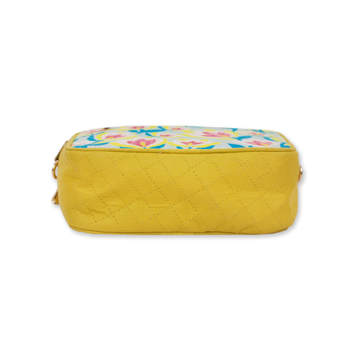 Yellow Flowers Double Side Print Box Sling Bag