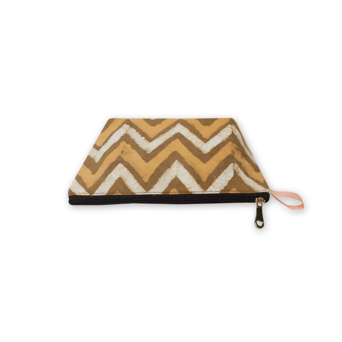 Yellow Zig-Zag Block Printed Pouch