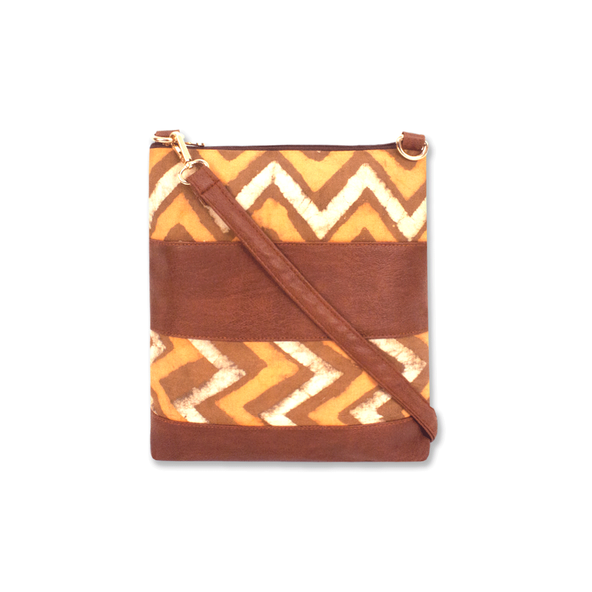 Zig zag Block Printed Sling Bag