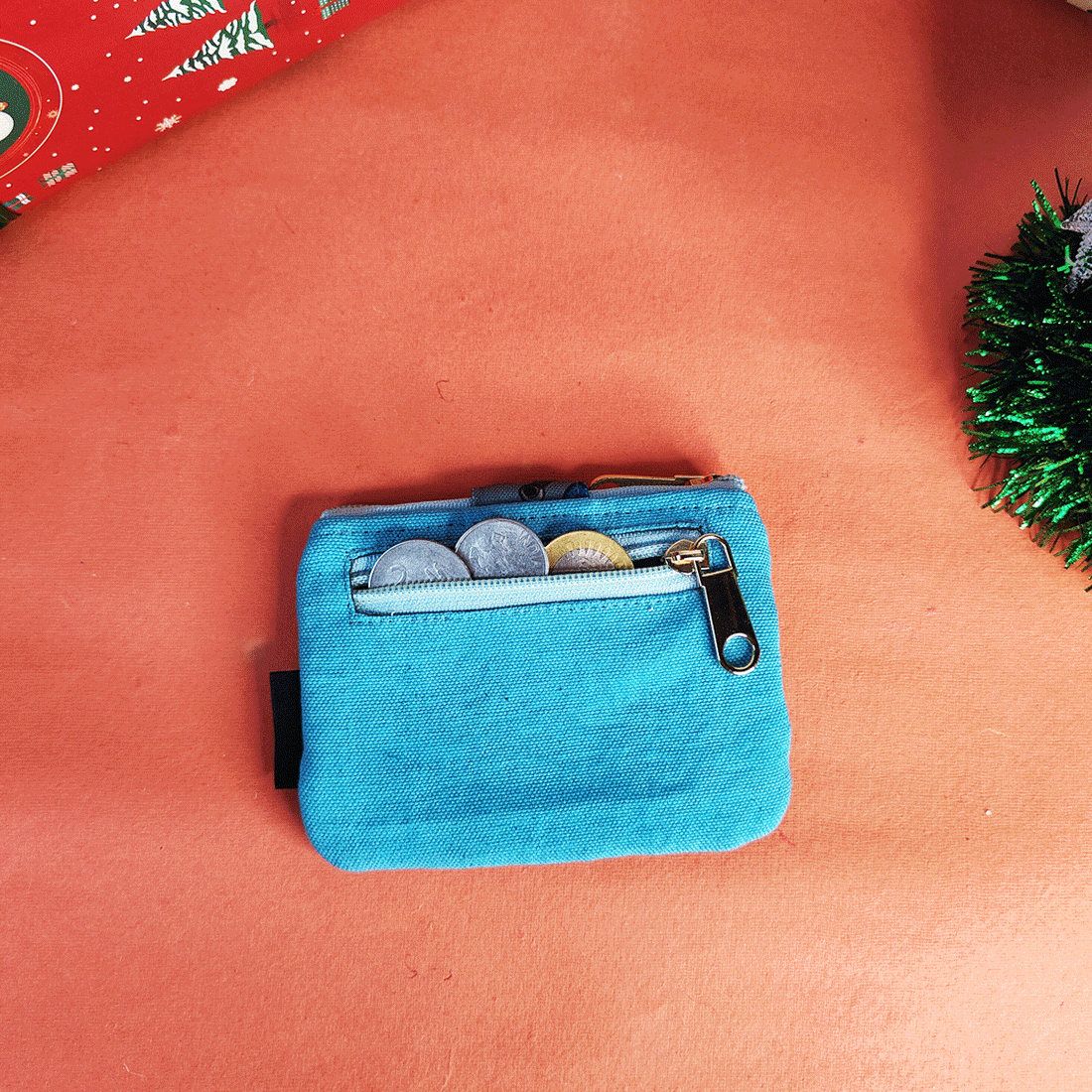 Mobile Sling Bag/Mini Wallet Combo- Gond Blue Bird