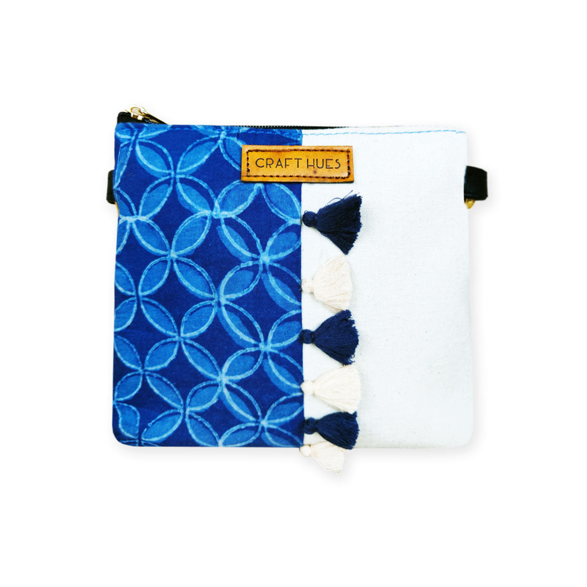 Blue Petals Tiles Sling/Pouch Bag Combo