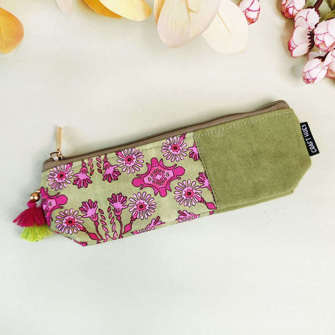 Blue-Green-Brown Tile Pencil Pouch Combo