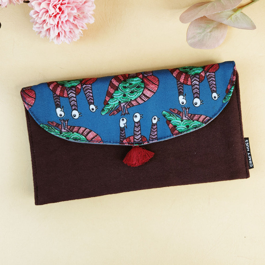 5 Pocket Long Wallet-Gond Blue Bird