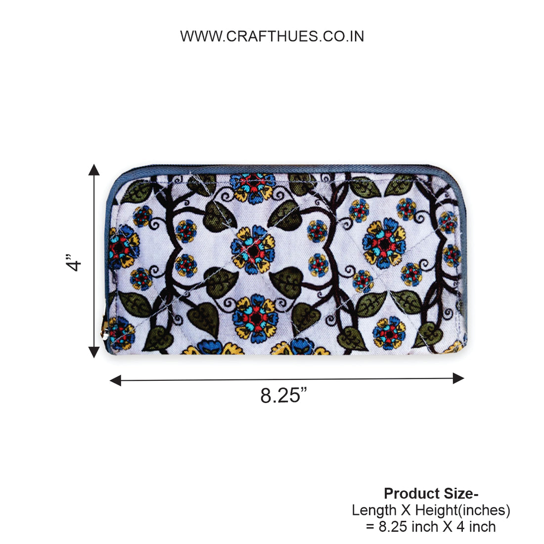 Quilted Slim Wallet- Grey Garden