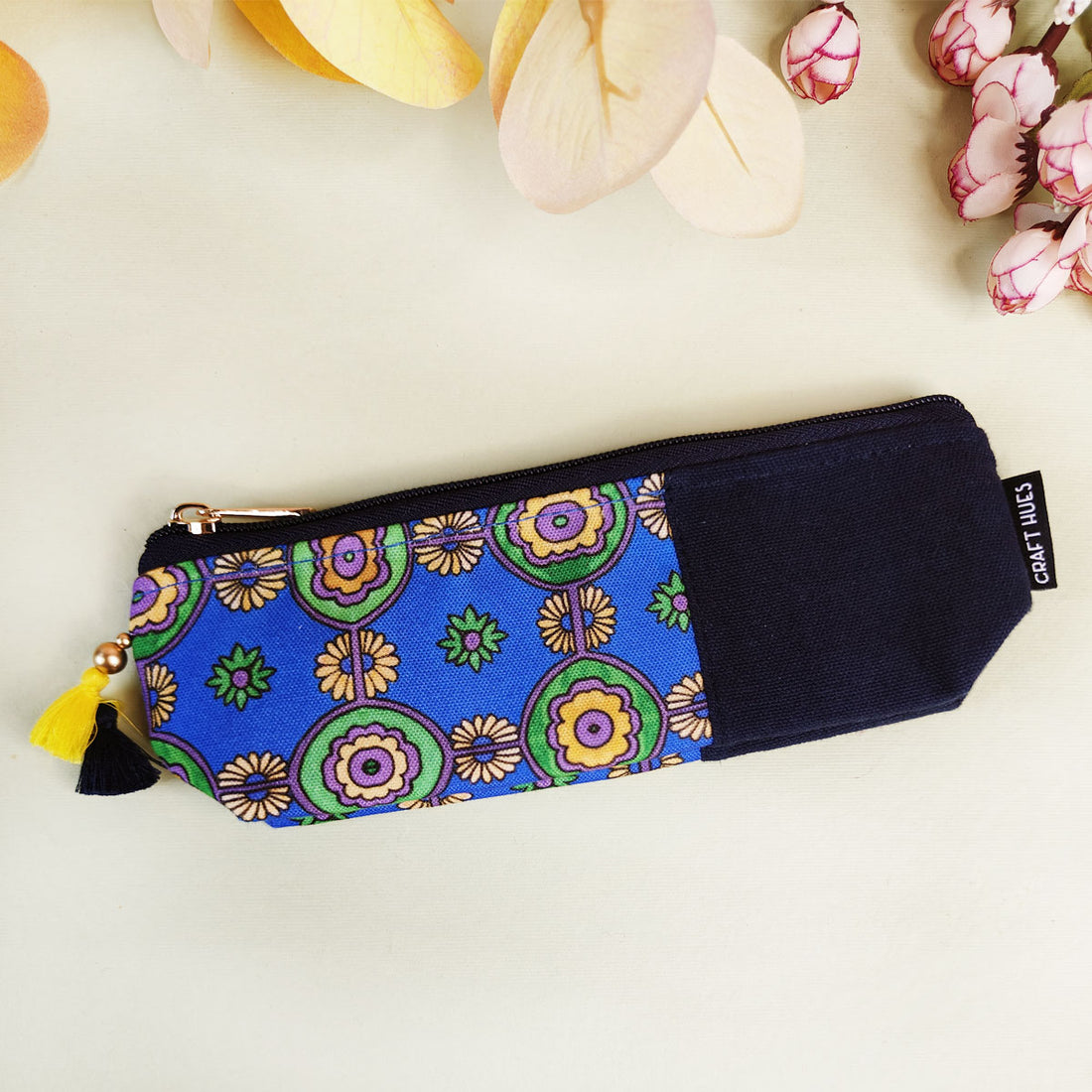 Blue-Green-Brown Tile Pencil Pouch Combo