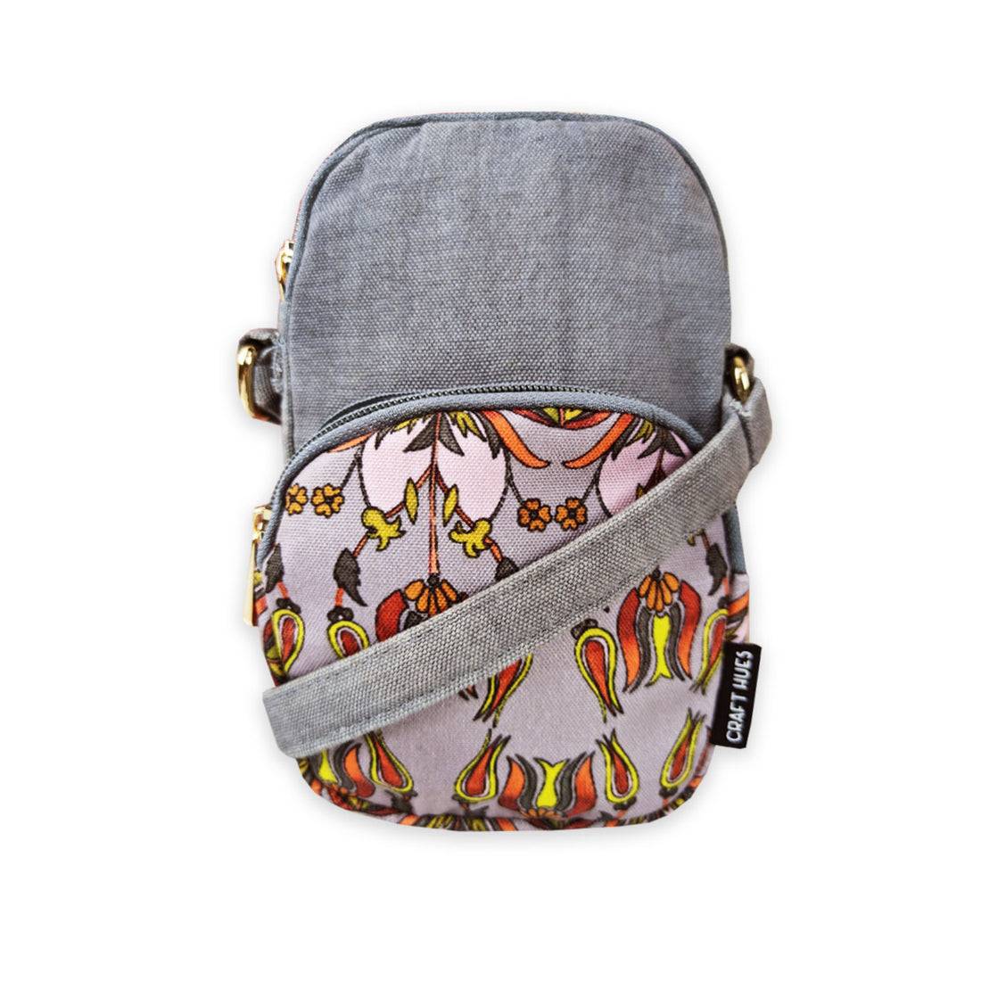 Front Pocket Sling- Grey Persian Floral