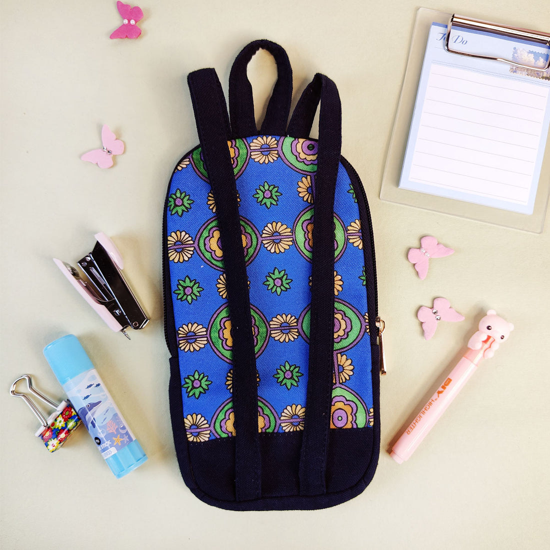 Blue-Green Tile Pencil Pouch Combo