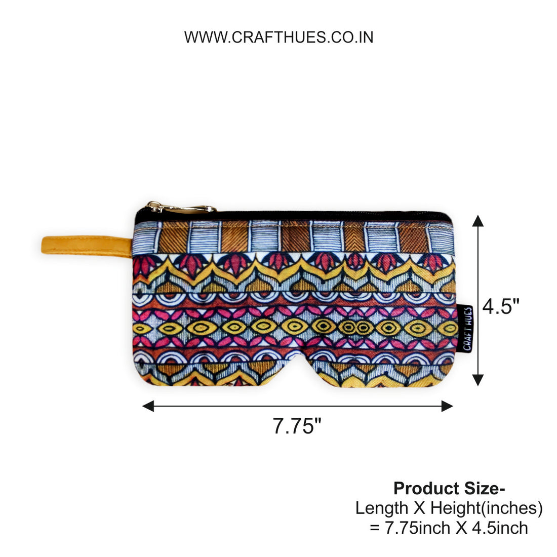 Eyewear/Sunglass Case-Madhubani Mustard Border