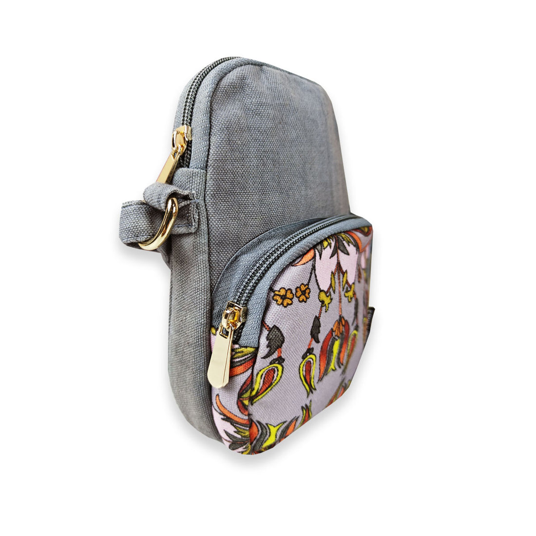 Front Pocket Sling- Grey Persian Floral