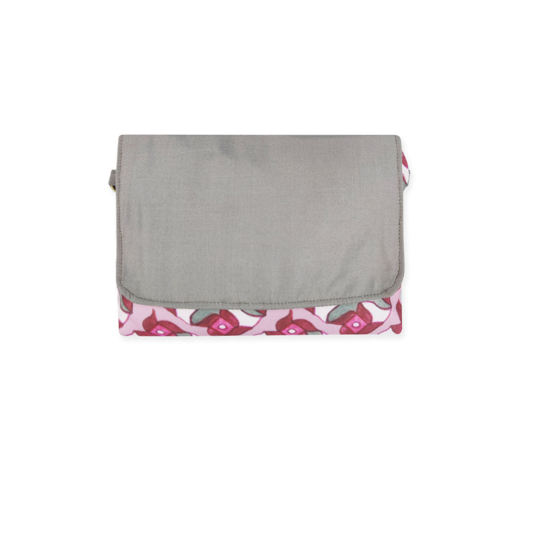 Big Flap Sling Bag- Pink-grey tile