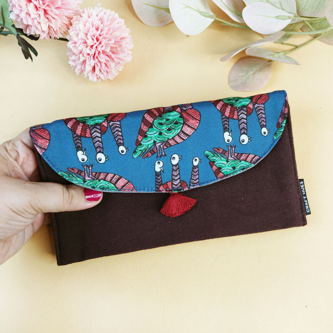 5 Pocket Long Wallet-Gond Blue Bird
