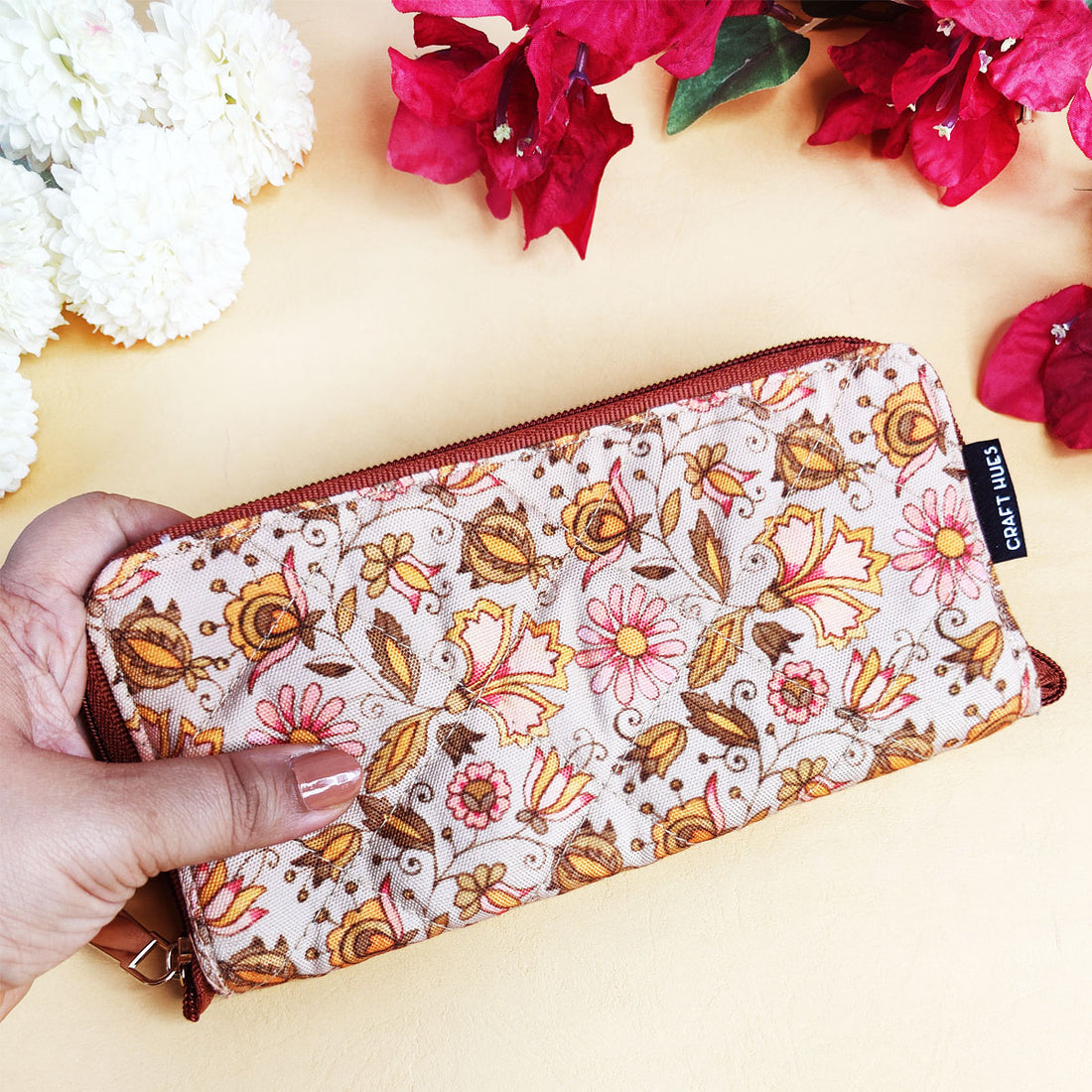 Quilted Slim Wallet- Orange Paradize