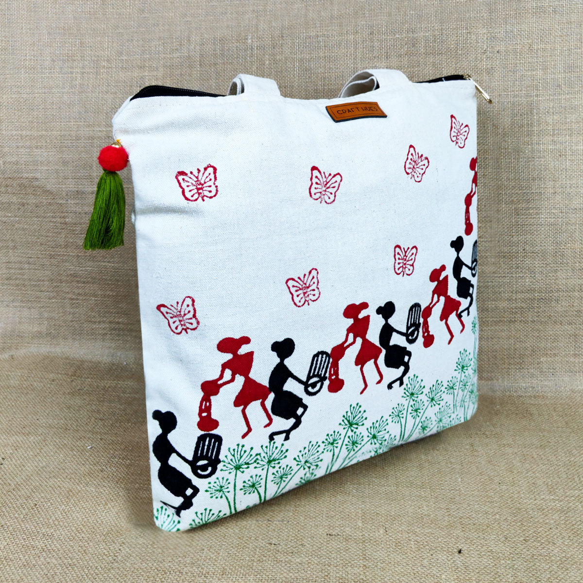 Multi purpose fancy Warli print Jute Bag For Return Gift, Tiffin Bag,  Shopping Bag Stylish leather