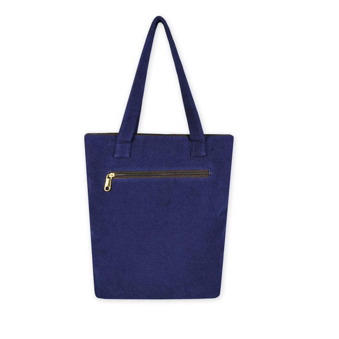 Blue Madhubani Checks Flap Tote Bag