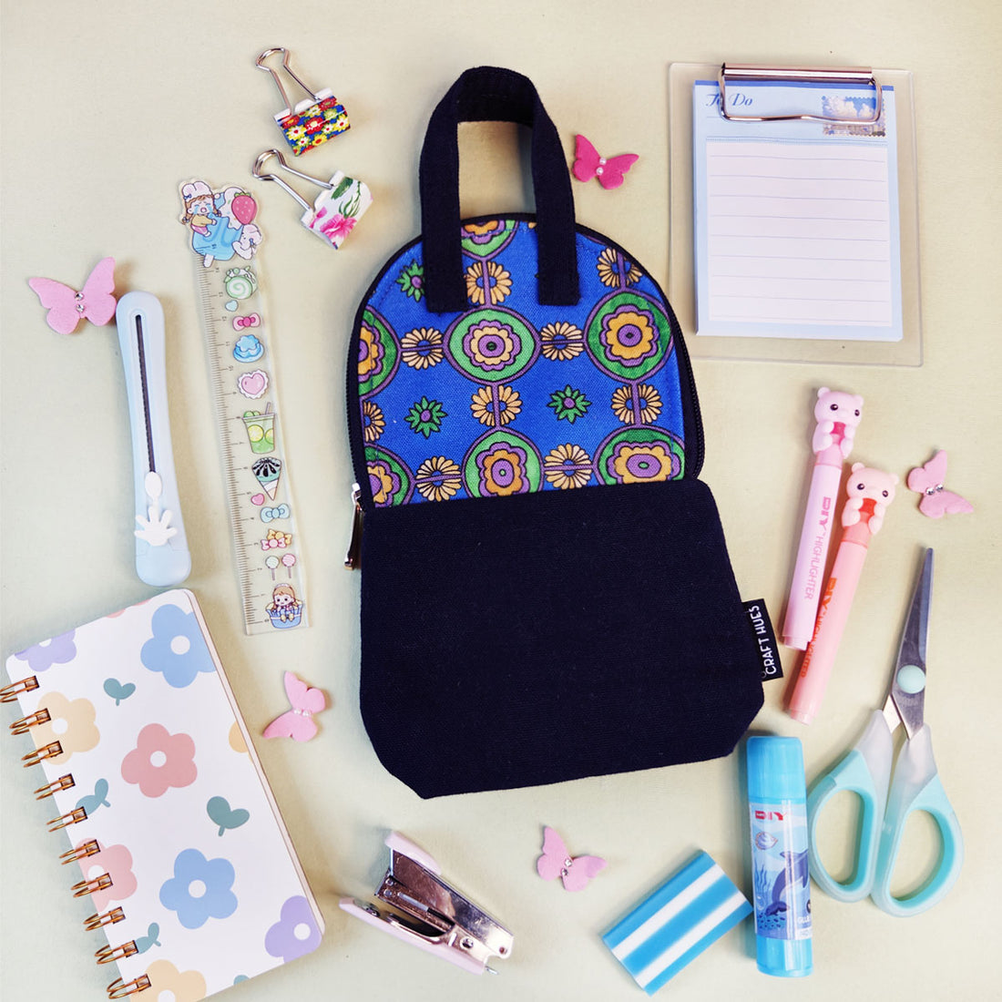 Blue-Green Tile Pencil Pouch Combo