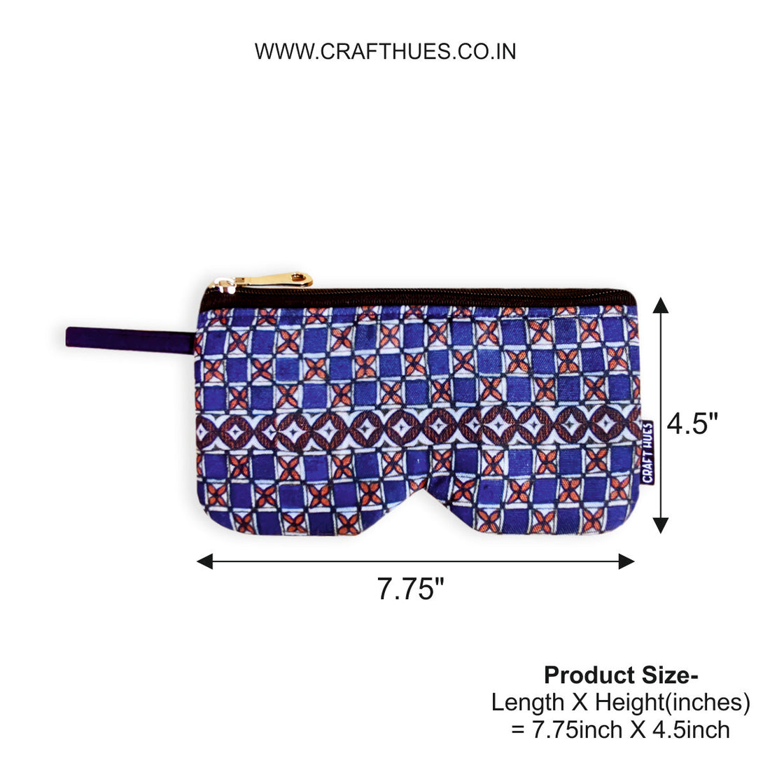 Eyewear/Sunglass Case-Madhubani Blue Check