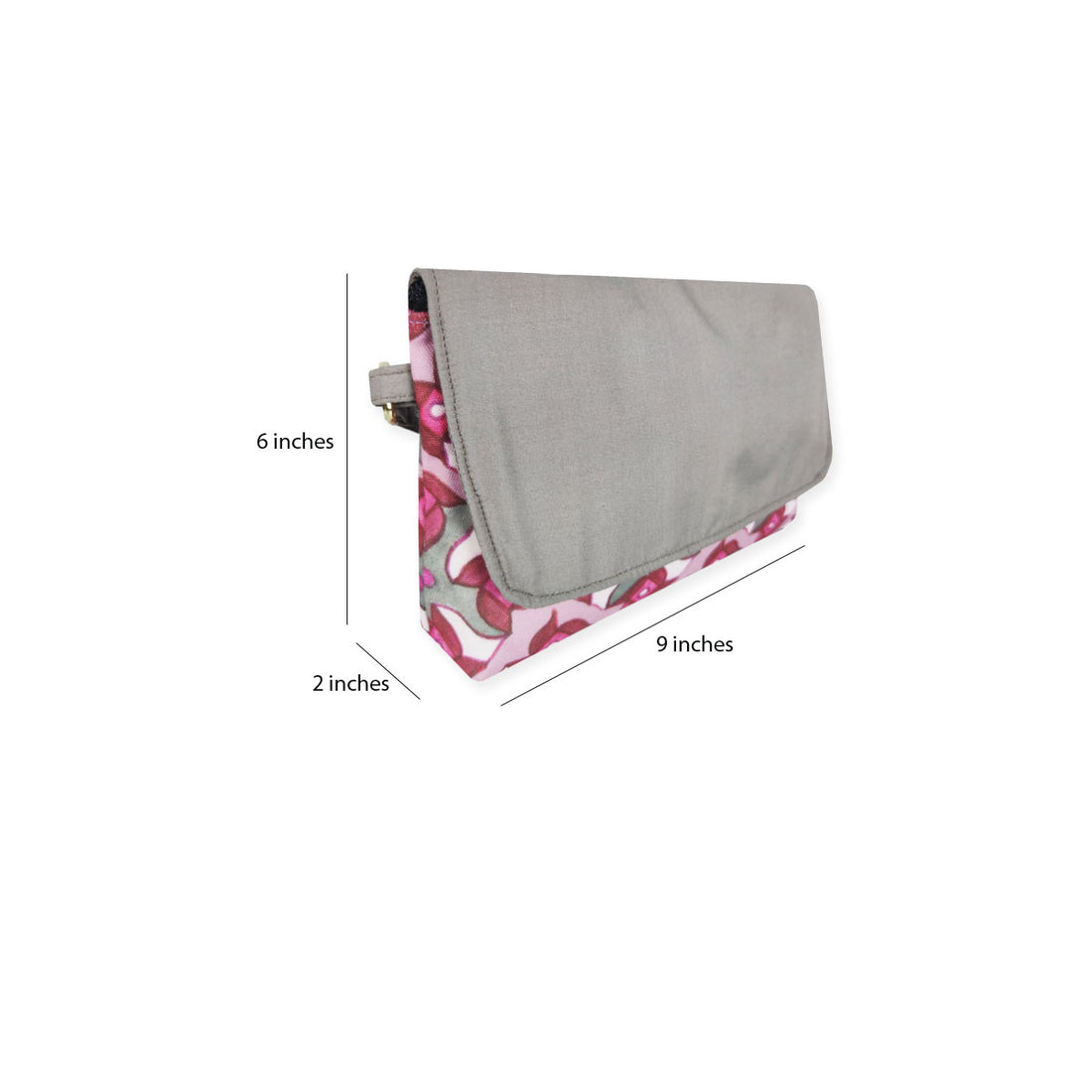 Big Flap Sling Bag- Pink-grey tile