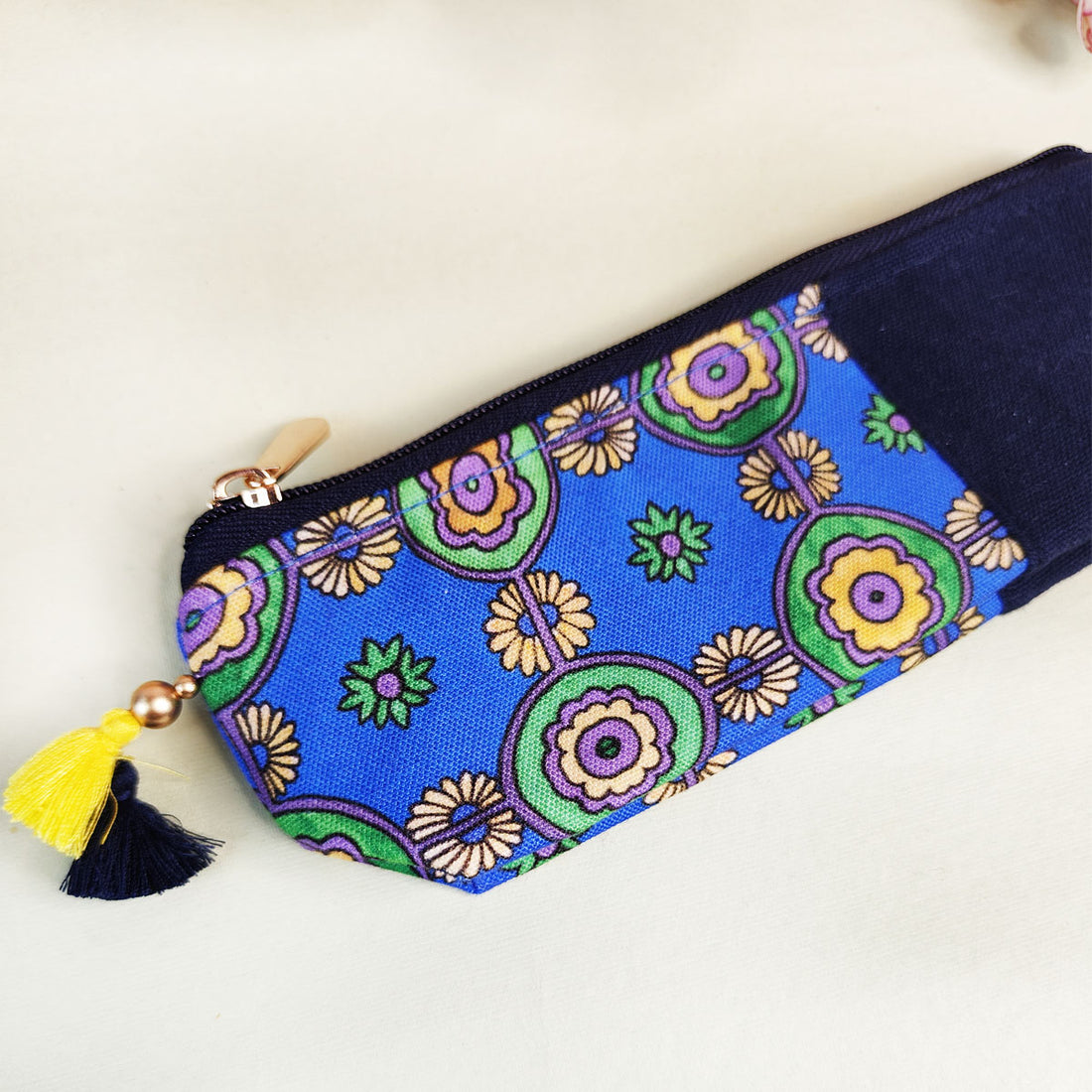Blue-Green-Brown Tile Pencil Pouch Combo
