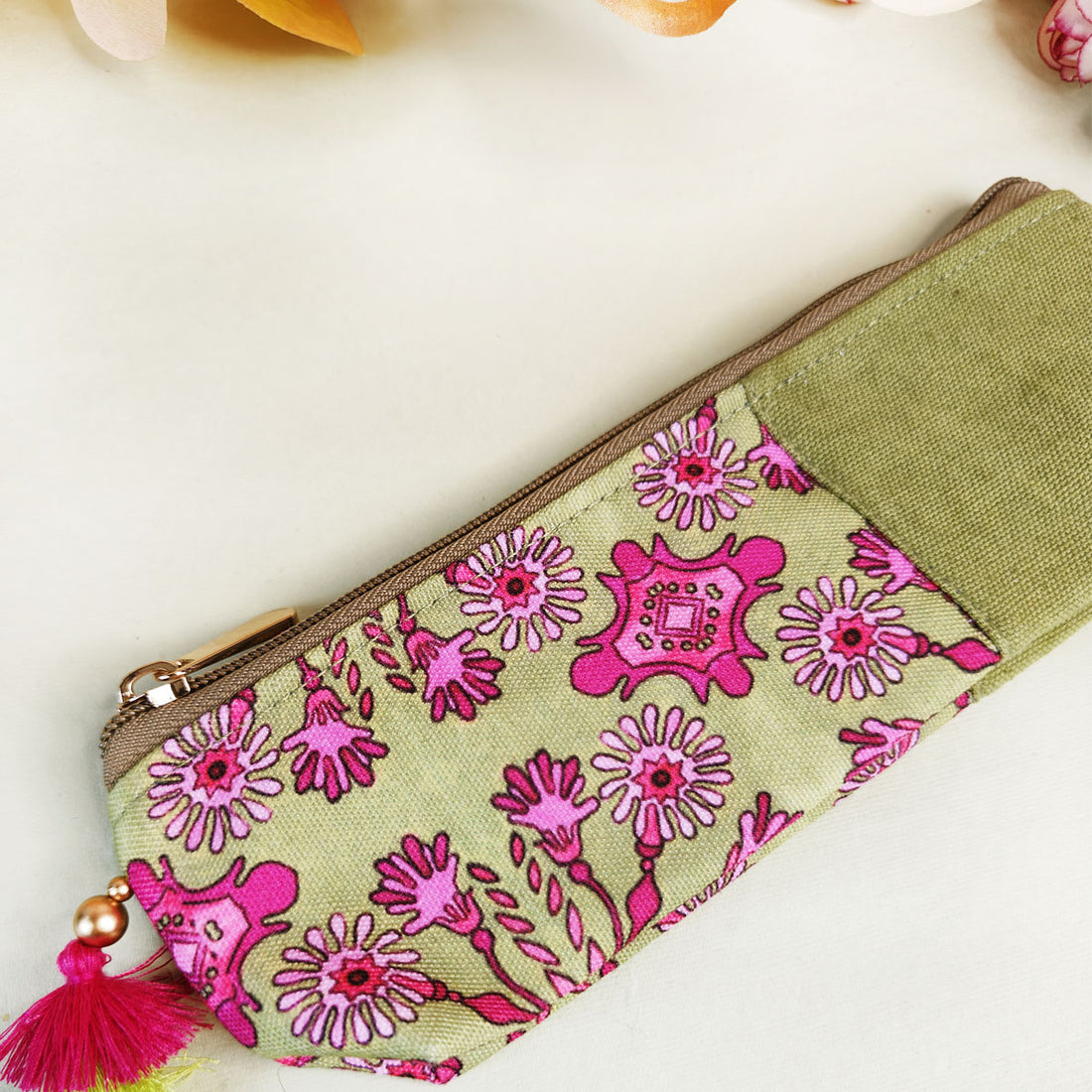 Blue-Green-Brown Tile Pencil Pouch Combo