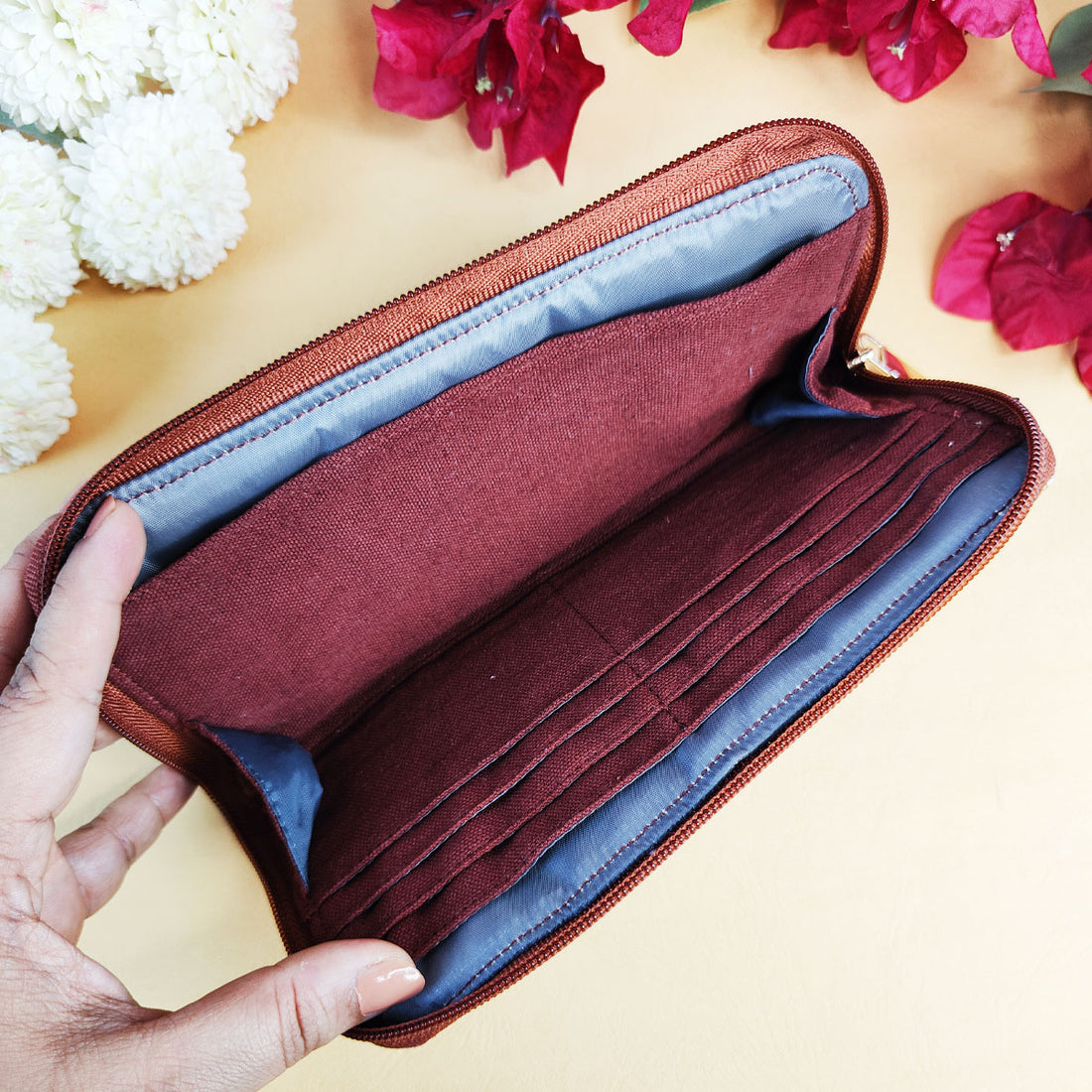 Quilted Slim Wallet- Orange Paradize