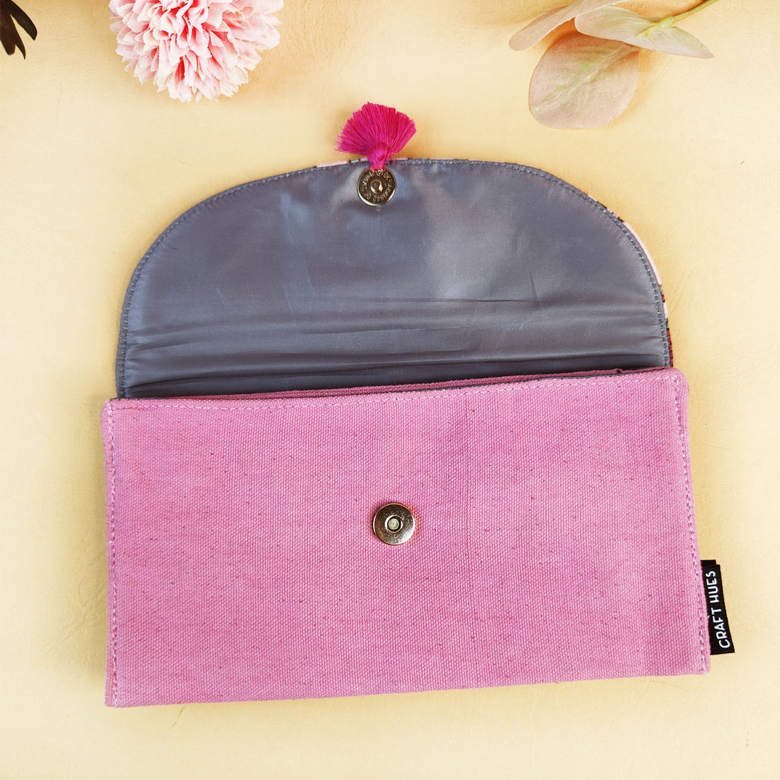5 Pocket Long Wallet-Gond Pink Parrot