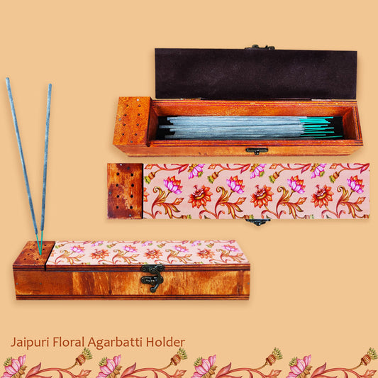 Jaipuri Floral Agarbatti Stand & Storage Box