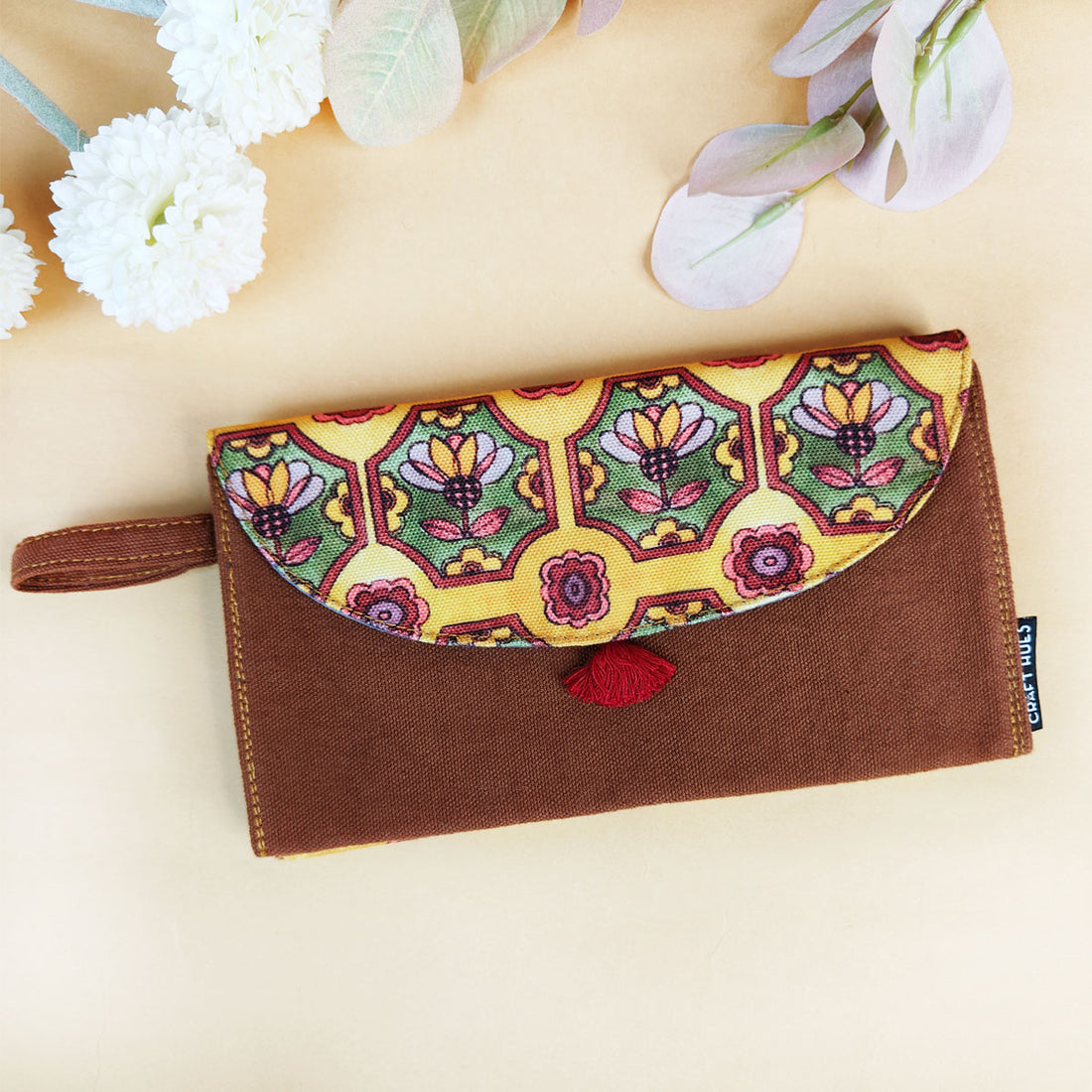 5 Pocket Long Wallet-Mustard Green Tile