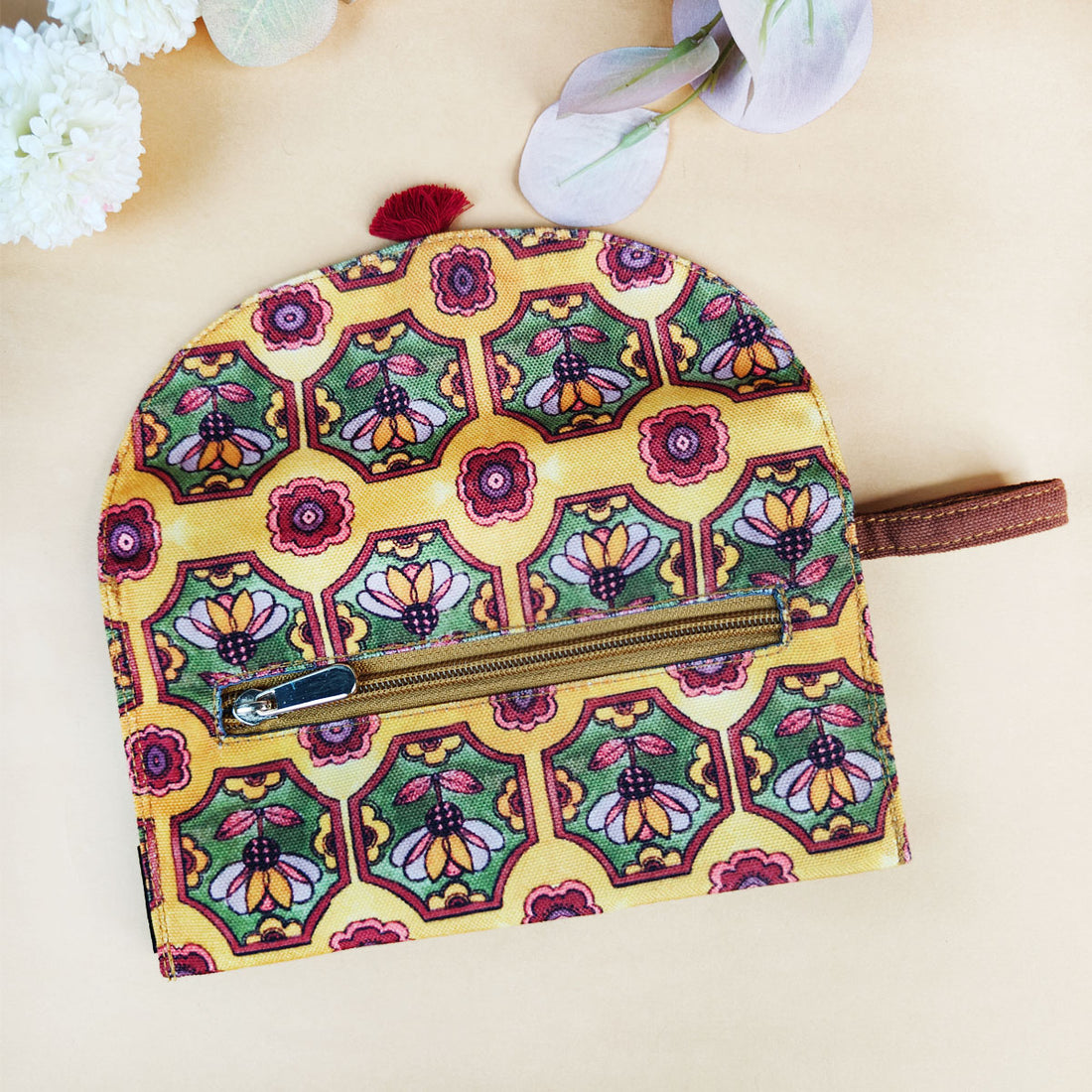 5 Pocket Long Wallet-Mustard Green Tile