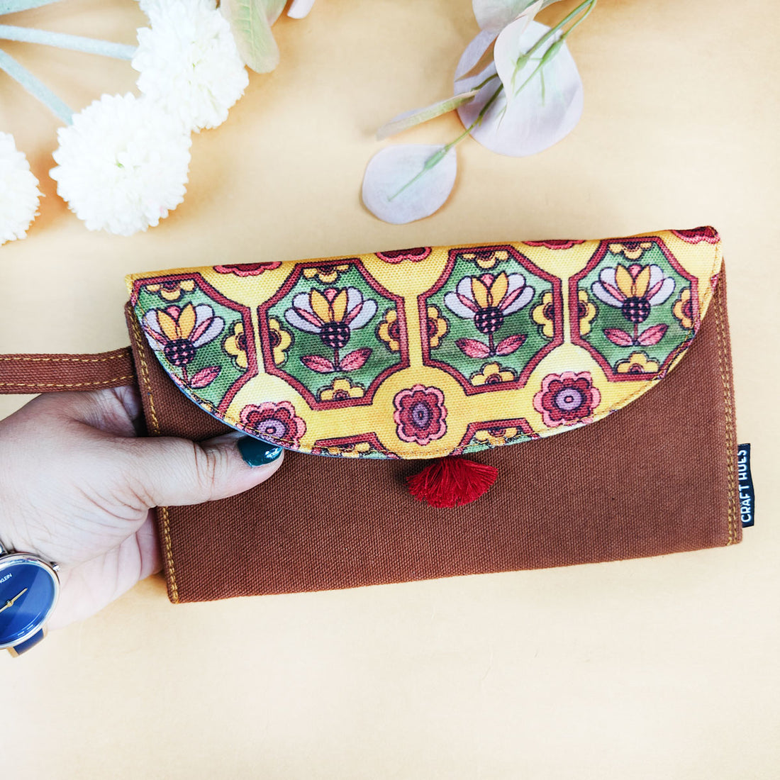 5 Pocket Long Wallet-Mustard Green Tile