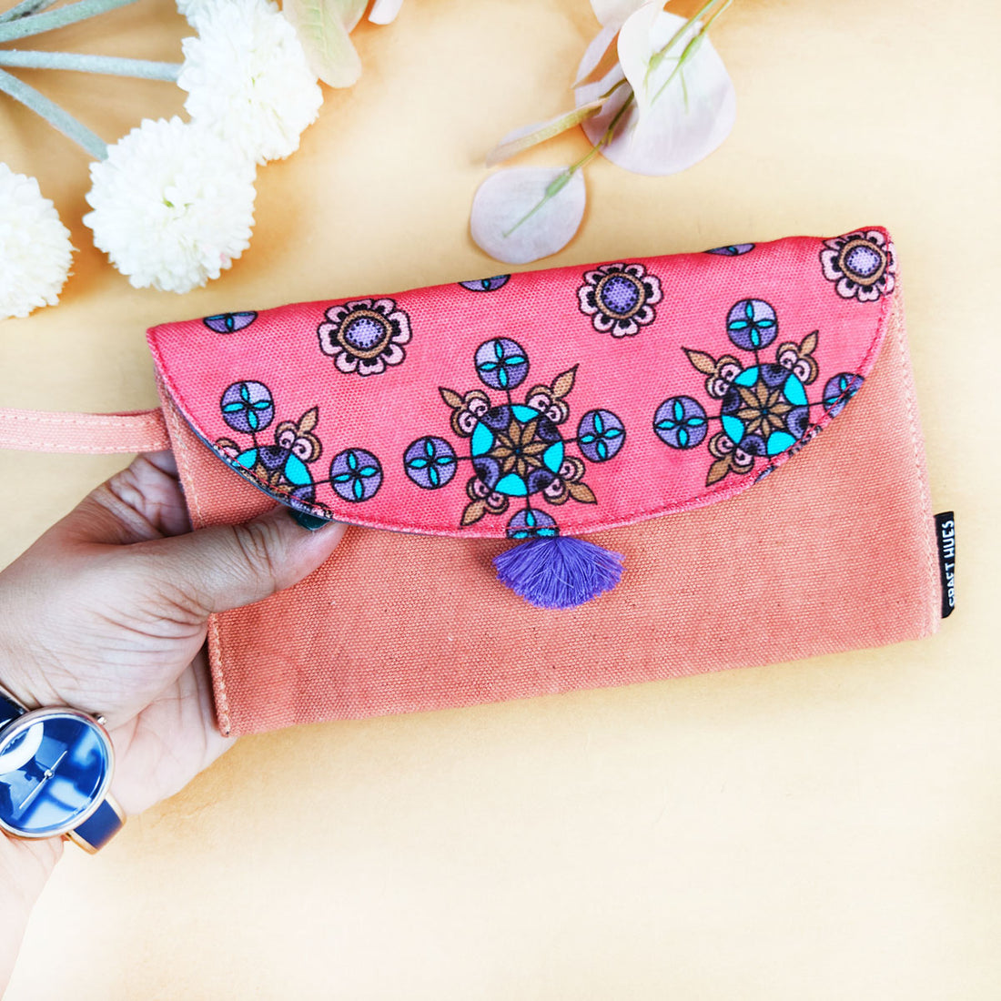 5 Pocket Long Wallet-Peach Garden