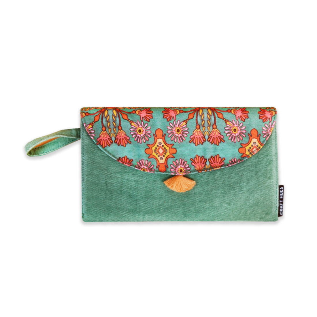 5 Pocket Long Wallet- Sea-Green Tile