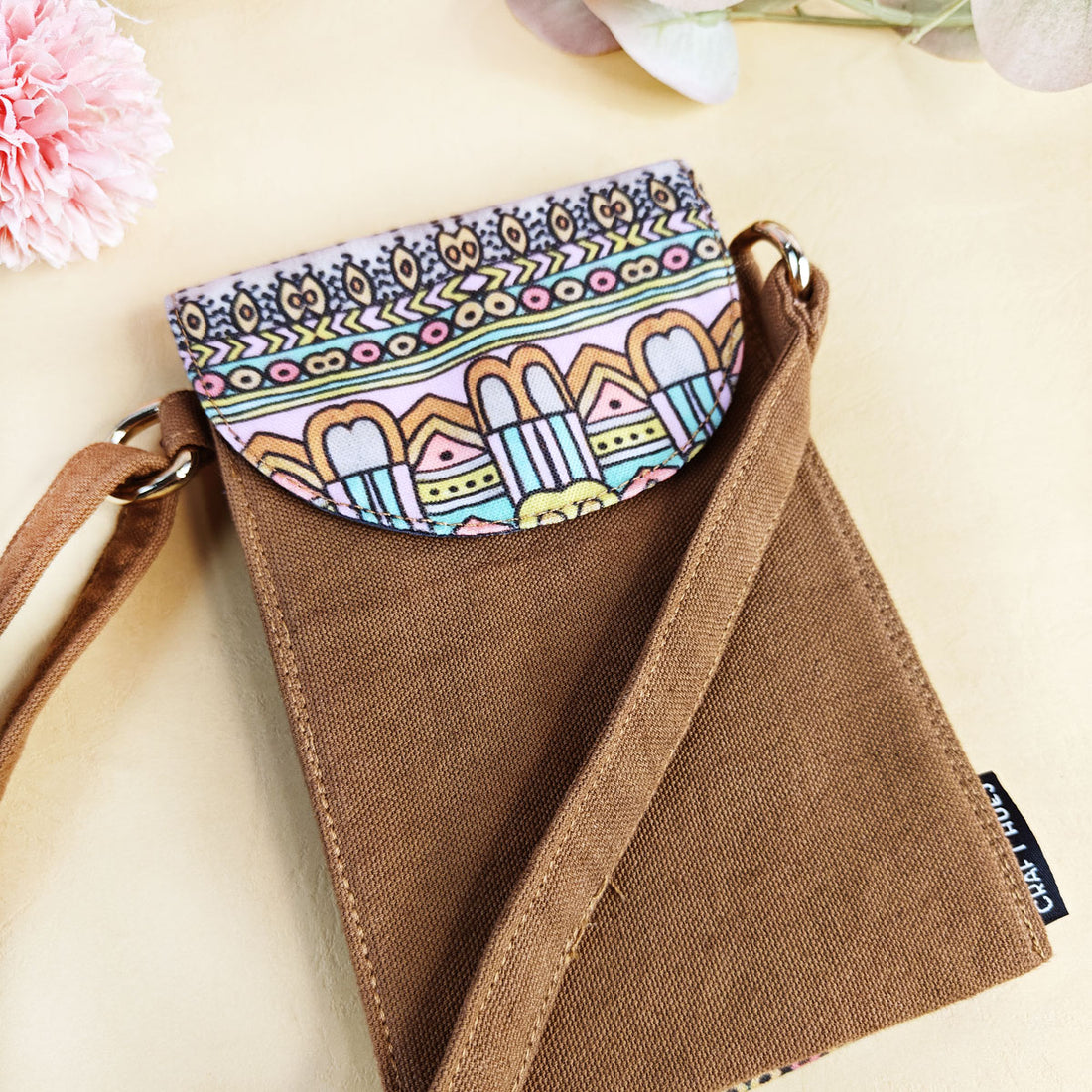 5Pocket Sling-Aqua Abstract Godna Art
