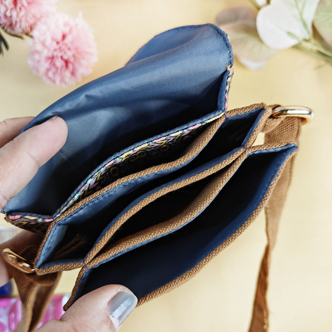 5Pocket Sling-Aqua Abstract Godna Art
