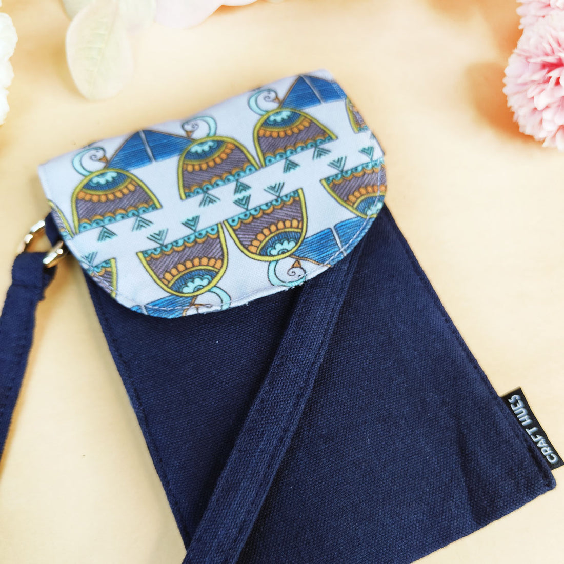 5 Pocket Sling Bag-Blue Bird Godna Art