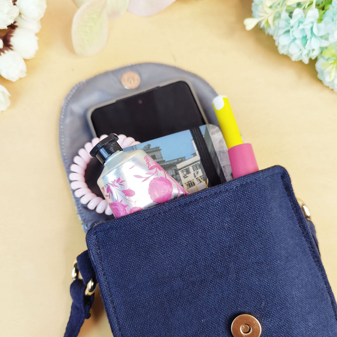 5 Pocket Sling Bag-Blue Bird Godna Art