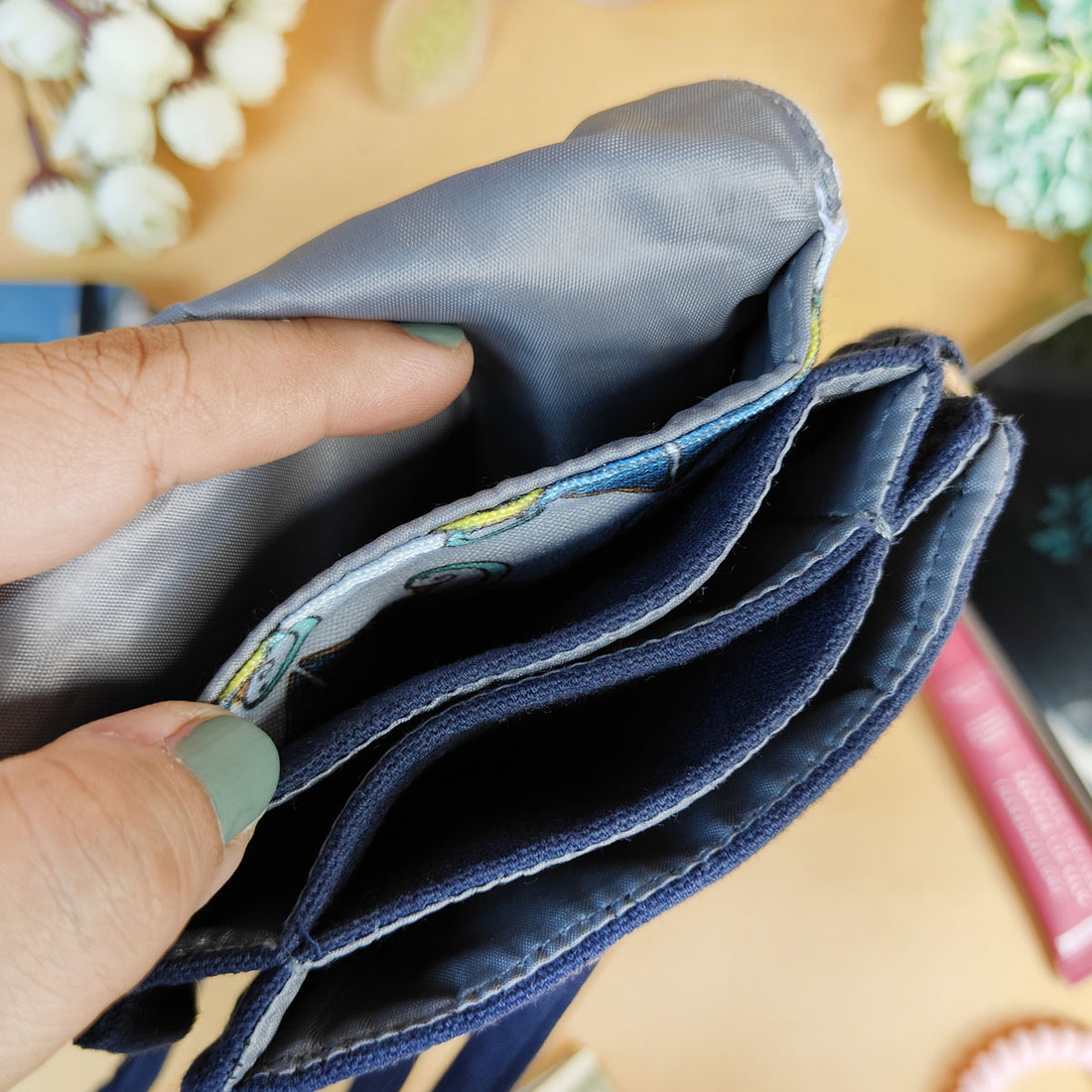 5 Pocket Sling Bag-Blue Bird Godna Art