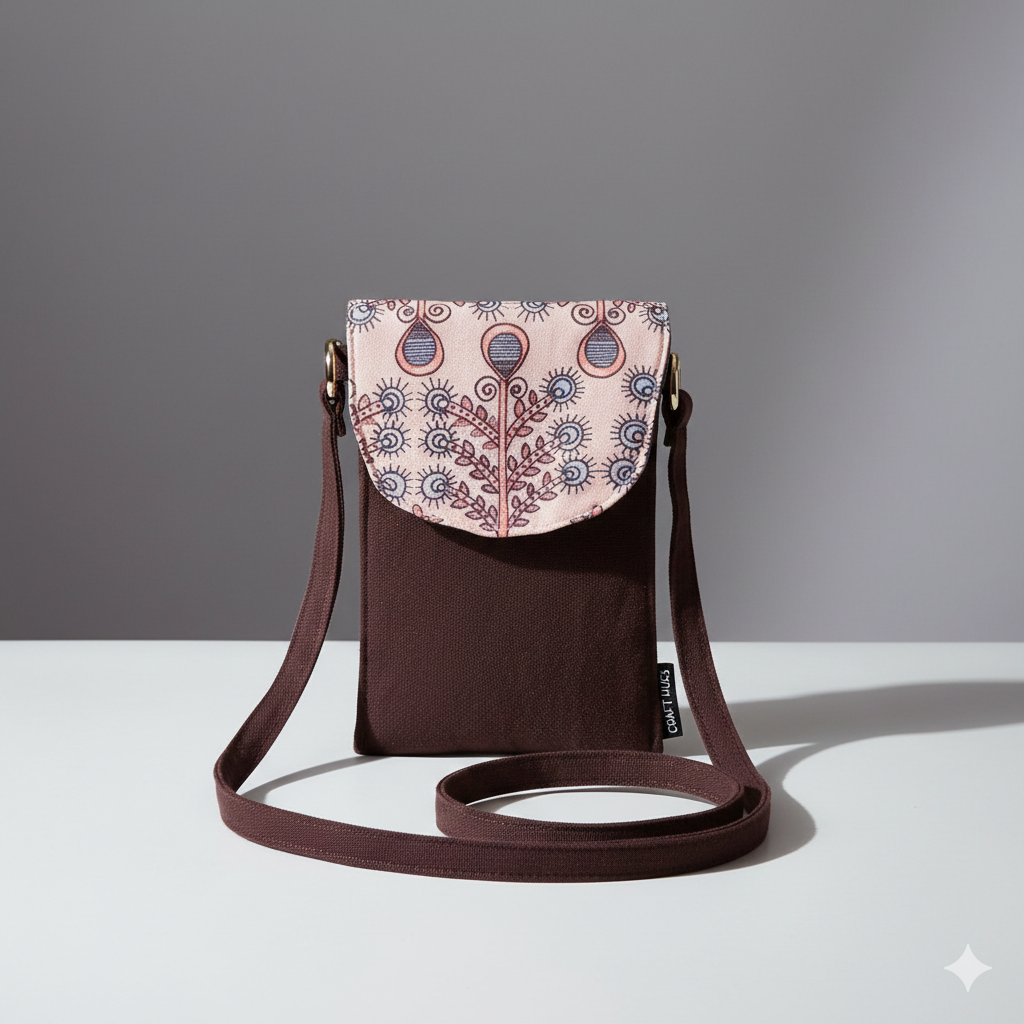 5 Pocket Sling Bag-Brown Tree Godna Art