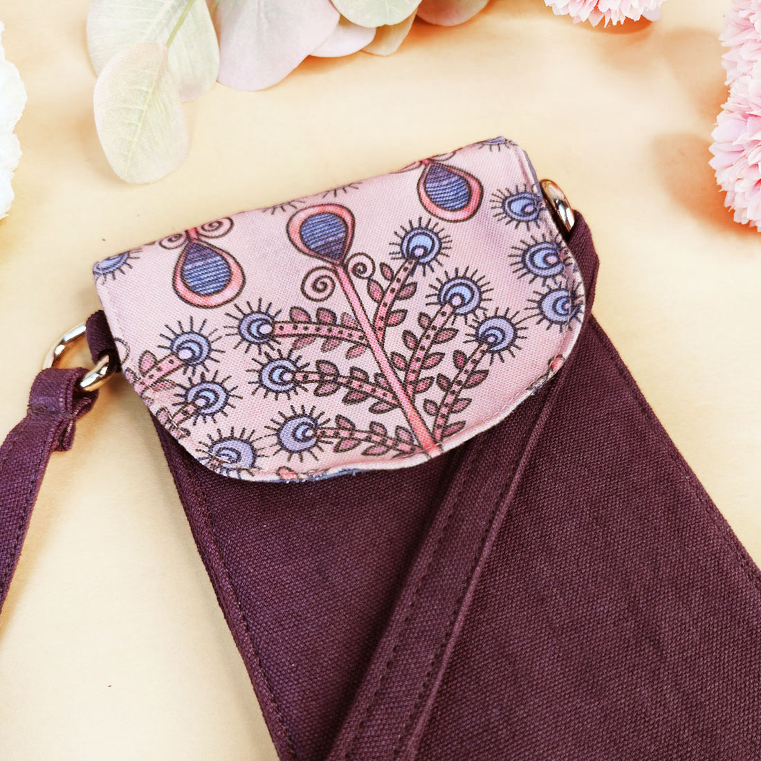 5 Pocket Sling Bag-Brown Tree Godna Art