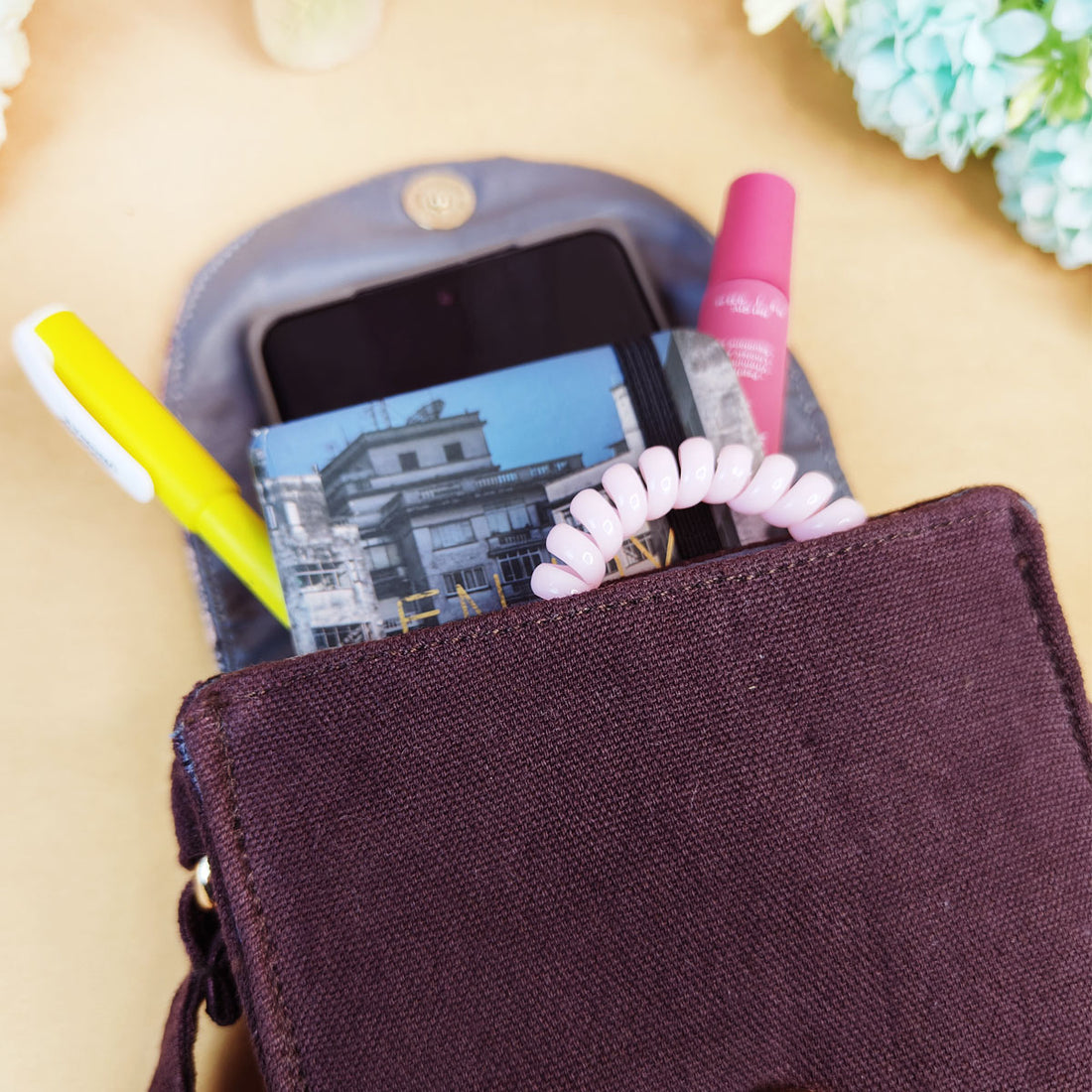 5 Pocket Sling Bag-Brown Tree Godna Art