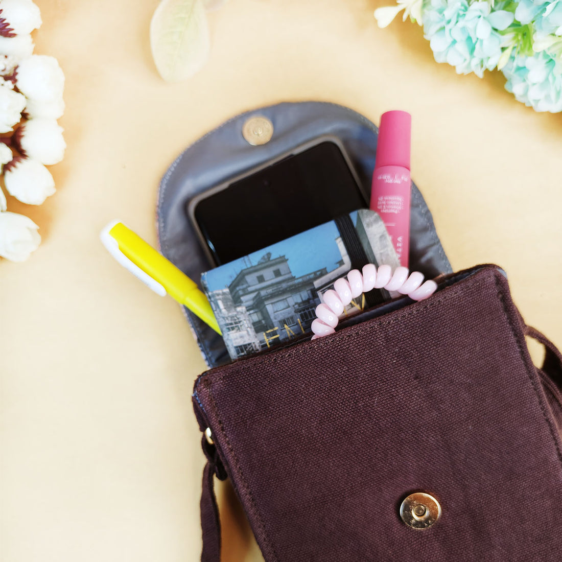 5 Pocket Sling Bag-Brown Tree Godna Art